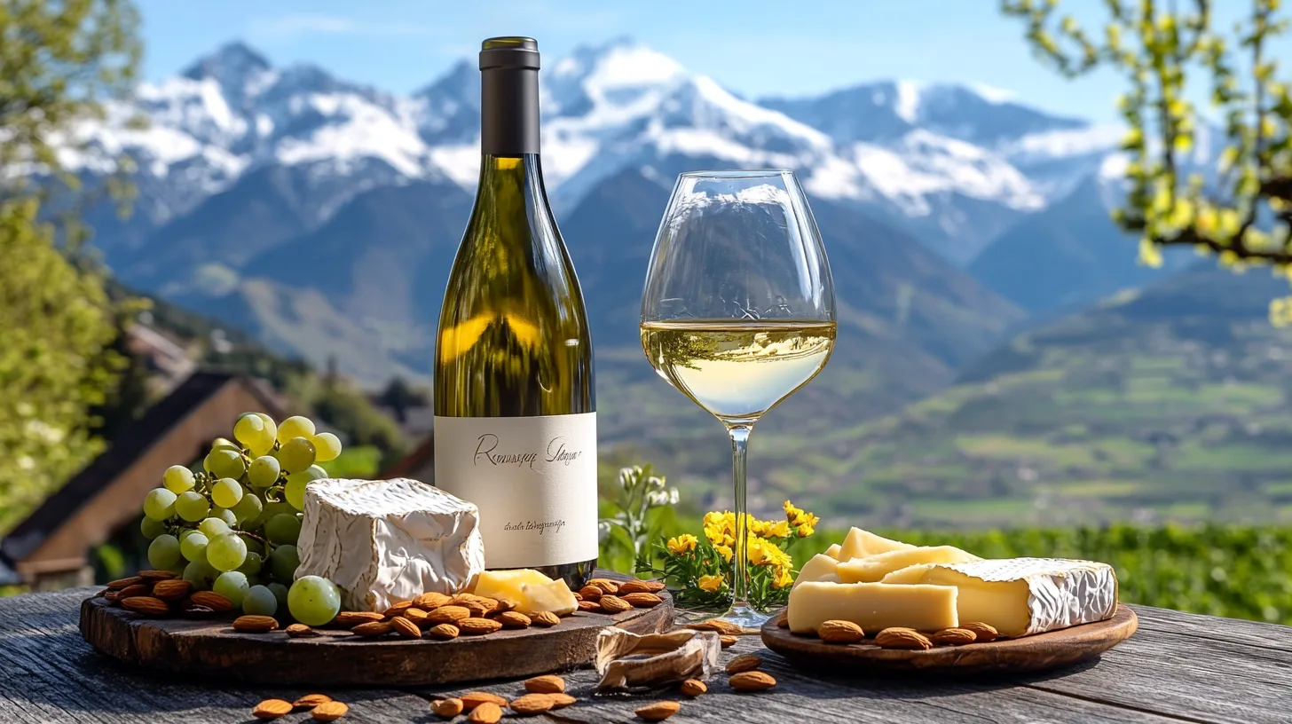 yecayeca a bottle of roussette de savoie white wine on a rust 0a08792d b421 4184 91b8 9566a65e5284 0