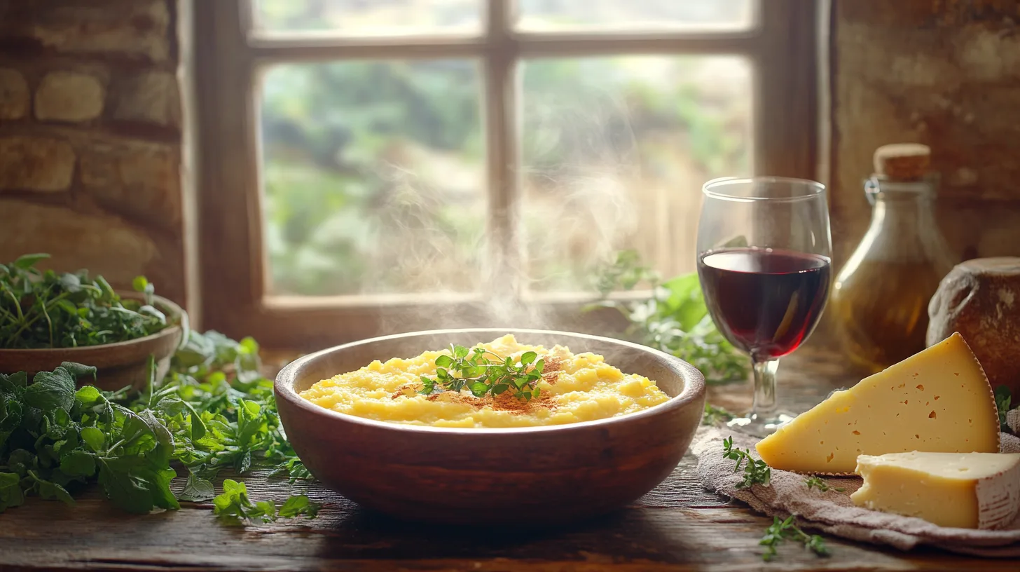 yecayeca a steaming bowl of organic polenta served on a rusti da99f3d6 3357 42fe 8ef7 06da6d6f0b3b 1