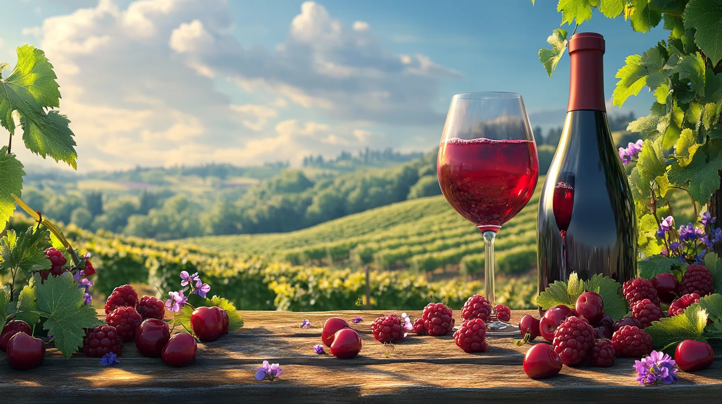 yecayeca a bottle of gamay red wine on a rustic wooden table acd2bfbe 92f9 4d66 bf3f 73c9ab588f3e 3