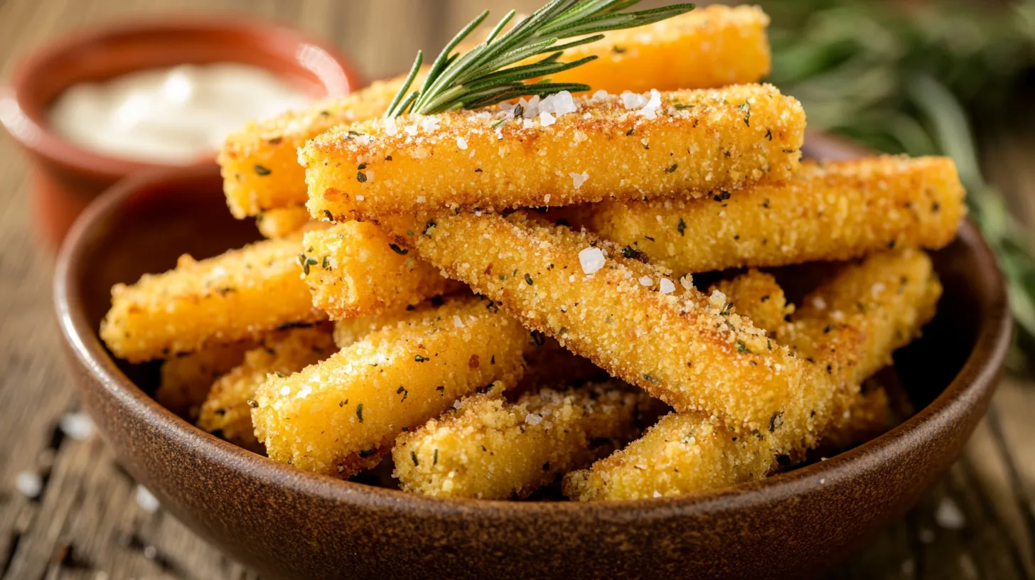 yecayeca crispy polenta fries stacked in a rustic bowl golden 0341a27f 728e 456a 810c 191ec2dd08c1 2